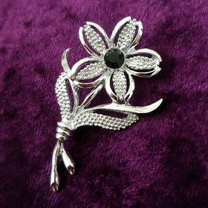 Vintage Silver Tone Daisy Pin Brooch Sara Coventry